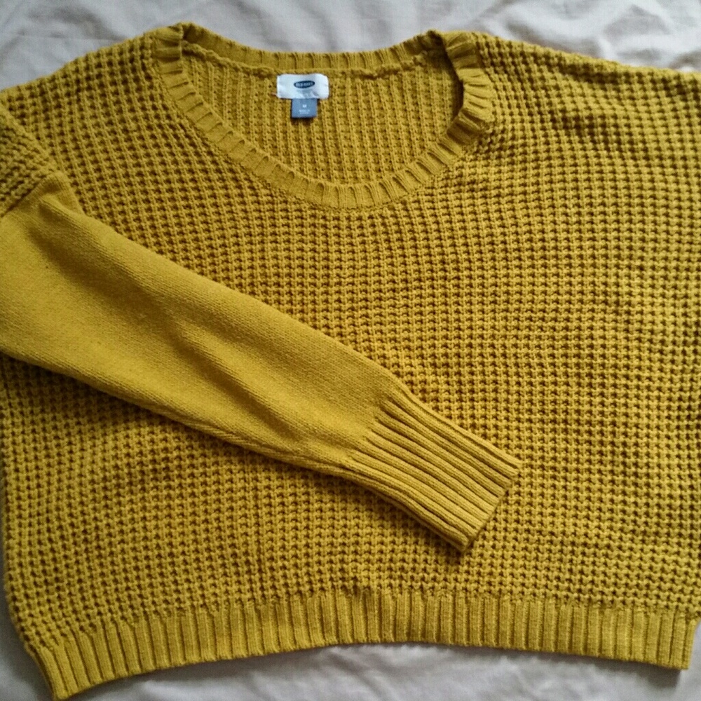 Mustard colored crop sweater